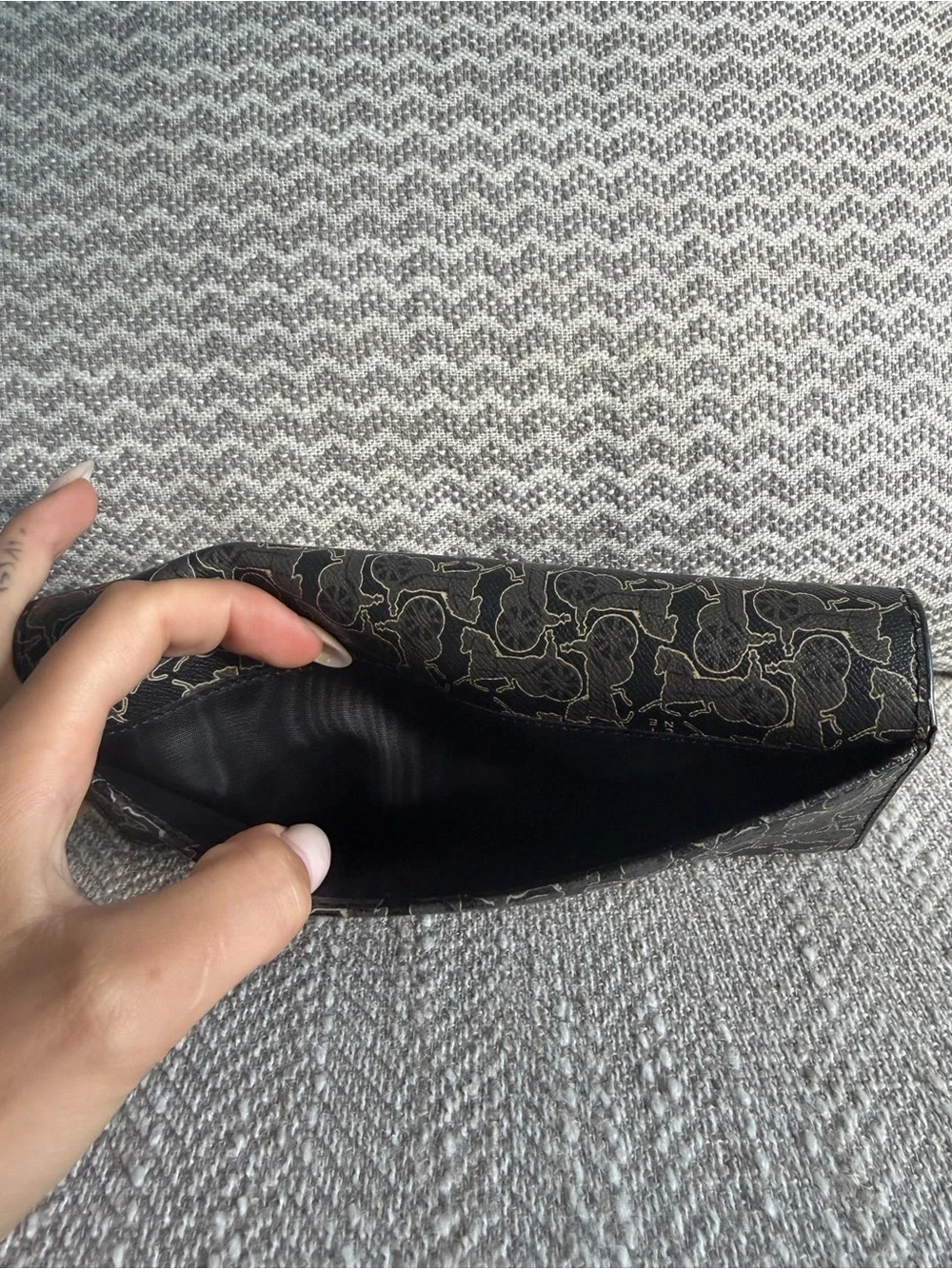 Celine Macadam Triomphe Black PVC & Leather Continental Long Wallet